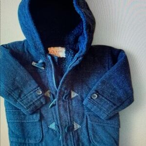Kids Navy Blue Hooded Jacket
